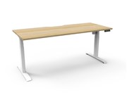 Boost Light Single Sided Workstation 1800mm x 750mm White Frame with Natural Oak Top