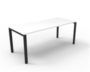 Workstation Deluxe Infinity 1P Single Sided 1500mm W x 750mm D Natural White Top Black Frame
