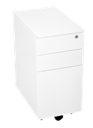 Pedestal Slimline Mobile 3 Drawer 1 x File Drawer  2 Box Drawers White