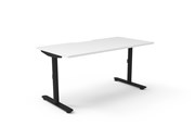 Halo Static  Single Sided Workstation 1500mm x 750mm  Black Frame with Natural White Top