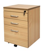 Pedestal Mobile 3 Drawer 1 x File  2 x Box Drawers Beech