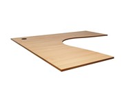 Desk Top Corner Workstation 1800mm W x 1800mm W x 700mm D  Inc Cable Holes Beech