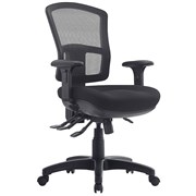 Express Fuse High Mesh Back Clerical Chair with arms Adjustable Back Heavy Duty Mechanism Black Fabric