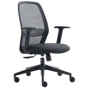 Express Santa High Mesh Back  Ergonomic Chair with Adjustable Arms Black Fabric Seat