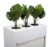 Planter Box to Suit GO Tambour Cupboards 1200mm W x 473mm D x 230mm H with 3 x 200mm Cutouts White