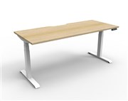 Boost Plus Single Sided Workstation 1800mm x 750mm  White Frame with Natural Oak Top