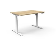 Boost Light Single Sided Workstation 1500mm x 750mm  White Frame with Natural Oak Top