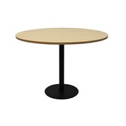 Estilo Round Table 1200mm Black Disc Base Natural Oak Top