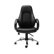 Executive CL410 Chair High Back Infinite Tilt Lock with Arms Chrome Base Black PU