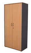 Stationery Cupboard Full Doors  900mm W x 450mm D x 1800mm H Beech Ironstone