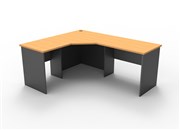 Corner Workstation 3 Piece 1800mm W x 1500mm W x 600mm D x 730mm H Beech Ironstone