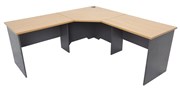 Corner Workstation 3 Piece 1800mm W x 1800mm W x 600mm D x 730mm H Beech Ironstone