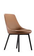 Eros Breakout  Dining Chair 4 Leg Black Base in Amber PU
