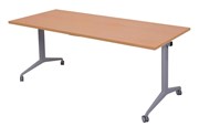 Folding Table 1800mm W x 750mm D Beech Top Black Frame