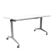 Flip Top Table 1800mm W x 750mm D Natural White Top Silver Frame
