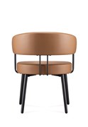 Hera Breakout  Dining Chair 4 Leg Black Base Amber PU