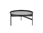 Nido Coffee Table Black Melamine Top with Black Frame 600mm Diameter
