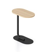 Selene Side Table Black Frame with Natural Oak Top
