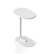 Selene Side Table White Satin Frame with Natural White Top
