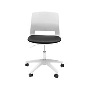 Viva Task Chair Flexible White Polypro Shell with Black PU Seat Pad  White 5 star base
