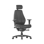 Raptor Multi Shift Chair High Back  Headrest with Arms  Seat Slider in Black Leather