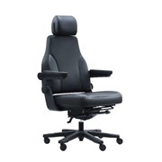 Stanza Multi Shift 24 Hour Chair High Back  Headrest with Arms  Seat Slider in Black Leather