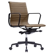Volt Boardroom Chair with fixed Black Arms  Black Base knee tilt Mechanism Adjustable seat  back angle TAN