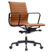 Volt Boardroom Chair with fixed Black Arms  Black Base Knee Tilt Mechanism Adjustable Seat  Back Angle TERRACOTTA